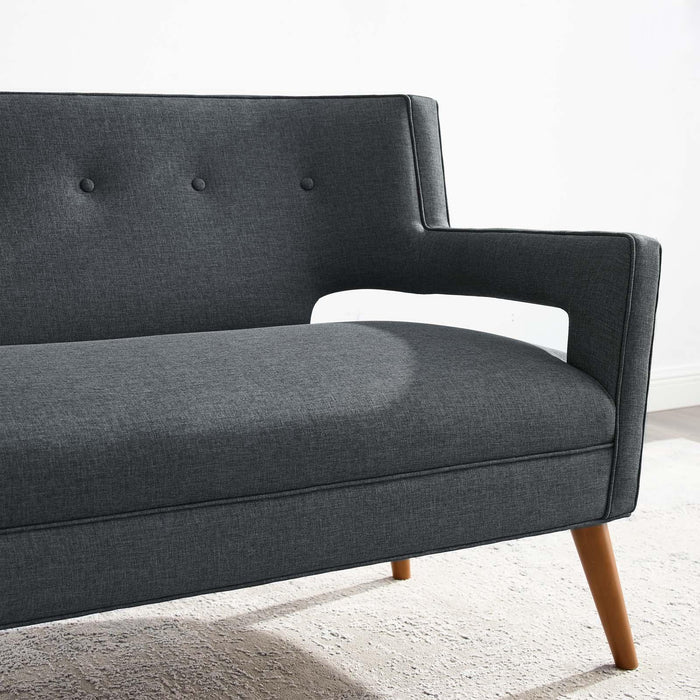 Sheer Upholstered Fabric Loveseat