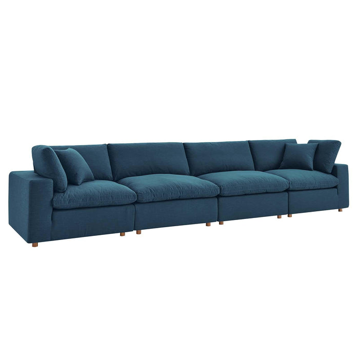 Commix Down Filled Overstuffed 4 Piece Sectional Sofa Set