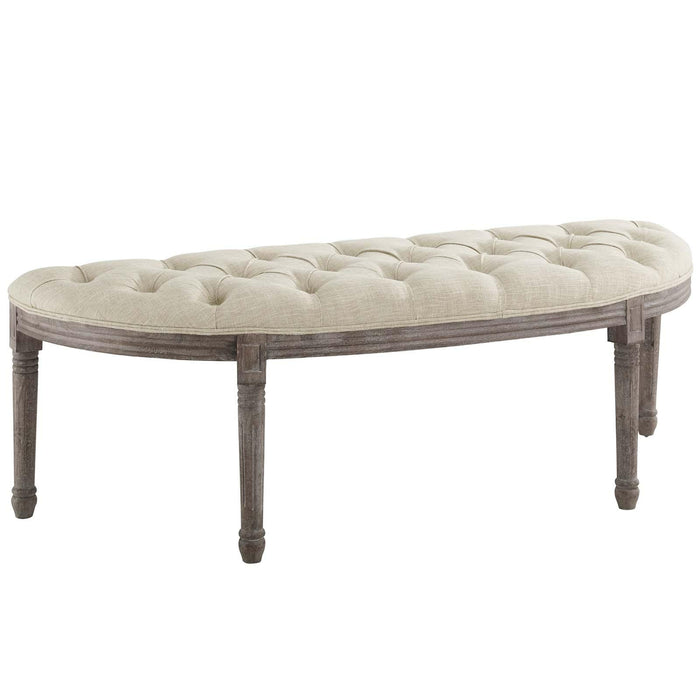 Esteem Vintage French Upholstered Fabric Semi-Circle Bench image