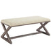 province-vintage-french-x-brace-upholstered-fabric-bench