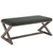 province-vintage-french-x-brace-upholstered-fabric-bench