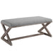 province-vintage-french-x-brace-upholstered-fabric-bench