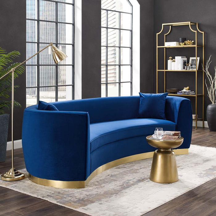 Resolute Curved Performance Velvet Sofa