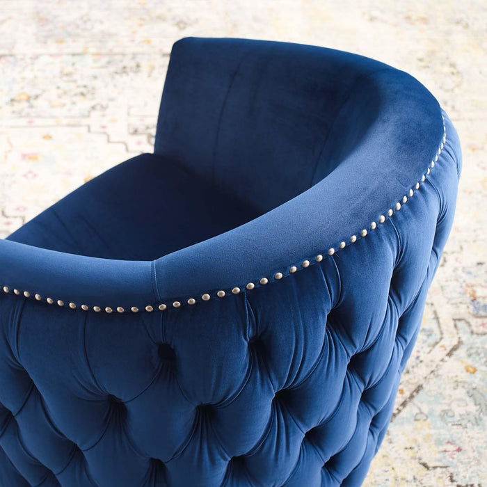 Rogue Swivel Performance Velvet Armchair