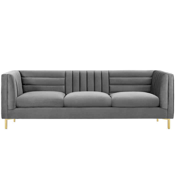 Ingenuity Channel Tufted Performance Velvet Sofa image