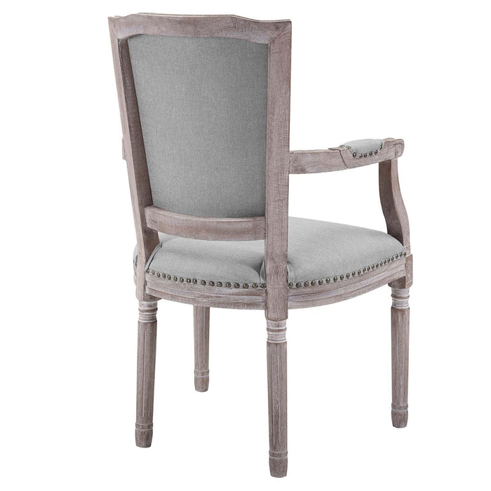 Penchant Vintage French Upholstered Fabric Dining Armchair