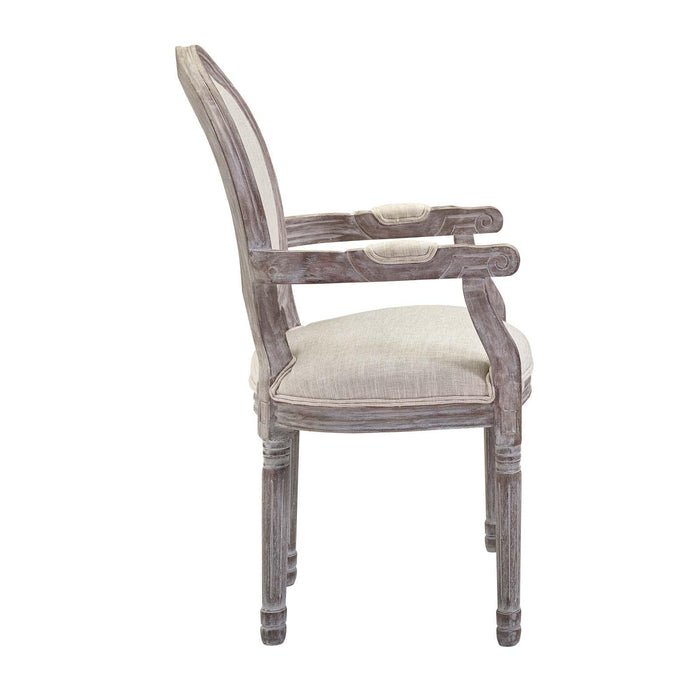 Emanate Vintage French Upholstered Fabric Dining Armchair