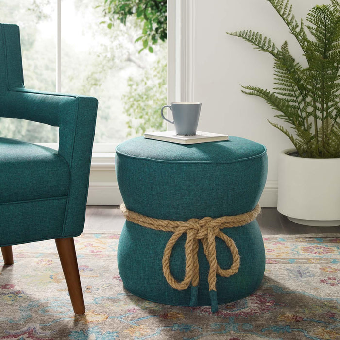 Beat Nautical Rope Upholstered Fabric Ottoman