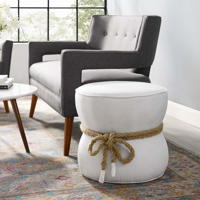 Beat Nautical Rope Upholstered Fabric Ottoman