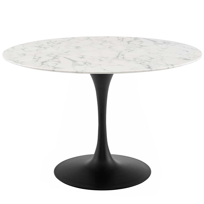 Lippa 47" Round Artificial Marble Dining Table