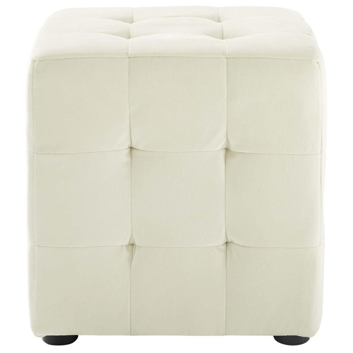 Contour Tufted Cube Performance Velvet Ottoman