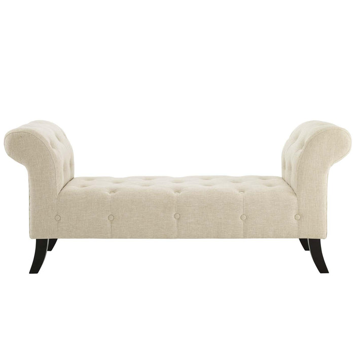 Evince Button Tufted Accent Upholstered Fabric Bench