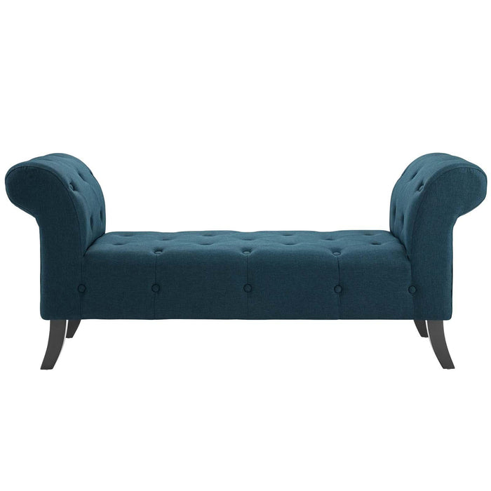 Evince Button Tufted Accent Upholstered Fabric Bench