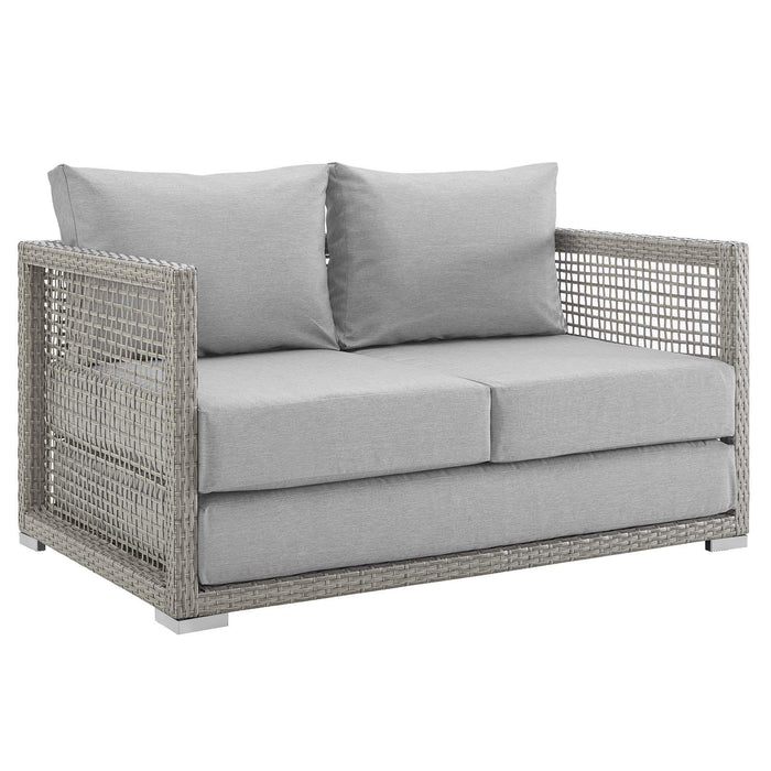 Aura 4 Piece Outdoor Patio Wicker Rattan Set