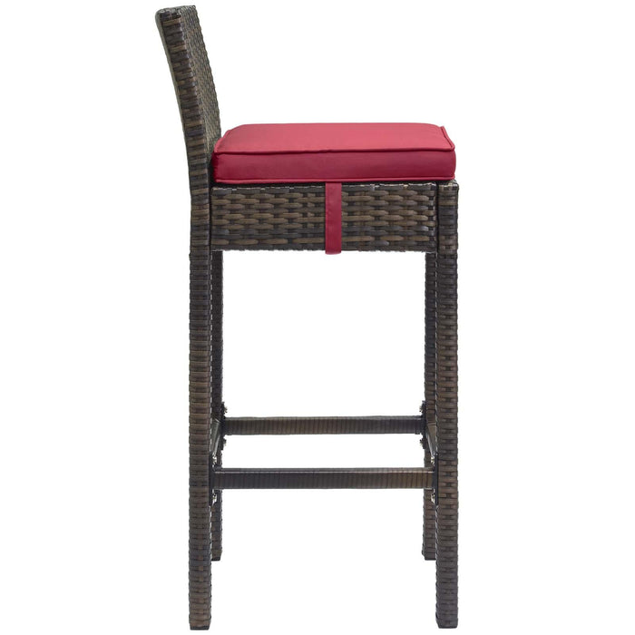 Conduit Bar Stool Outdoor Patio Wicker Rattan Set of 4