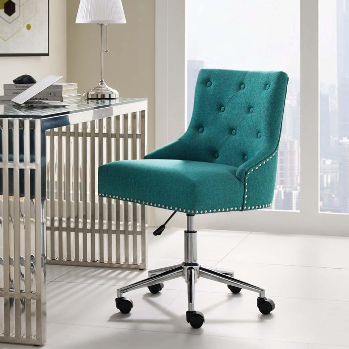 Regent Tufted Button Swivel Upholstered Fabric Office Chair