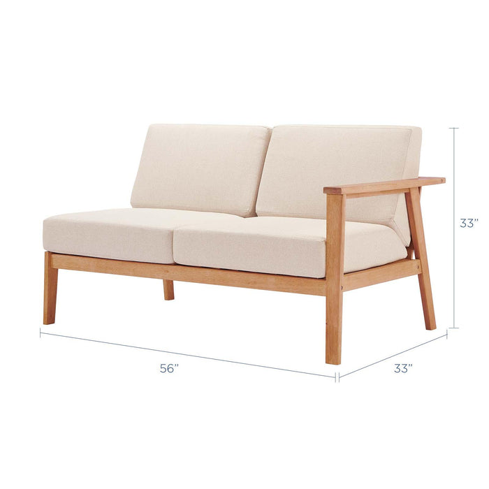 Sedona Outdoor Patio Eucalyptus Wood Left-Facing Loveseat