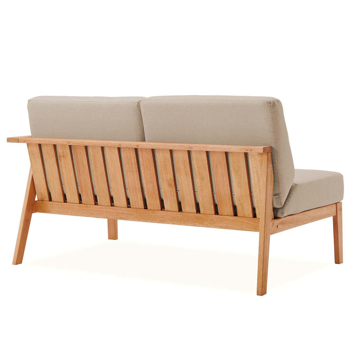 Sedona Outdoor Patio Eucalyptus Wood Left-Facing Loveseat