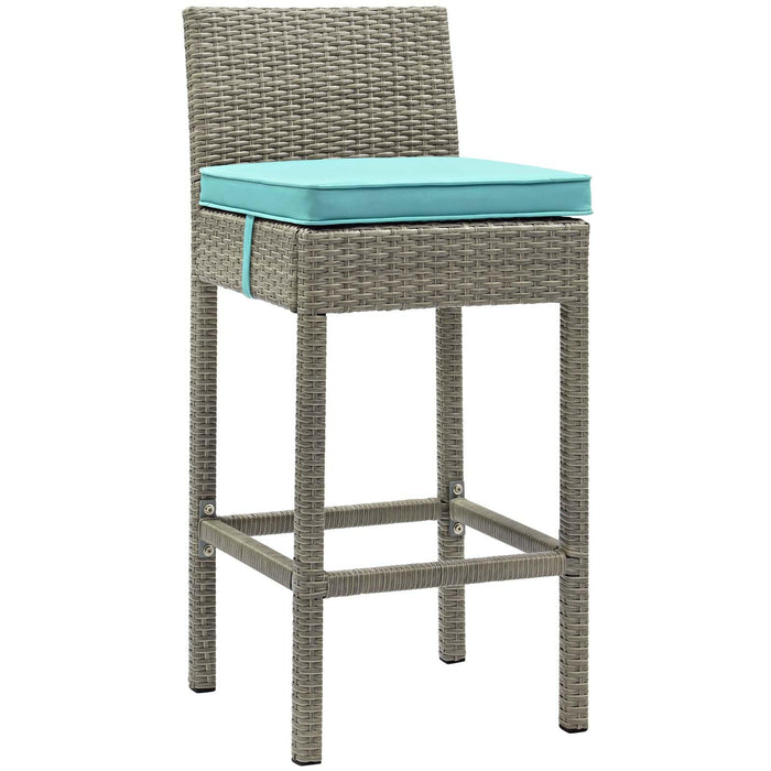 Conduit Bar Stool Outdoor Patio Wicker Rattan Set of 4