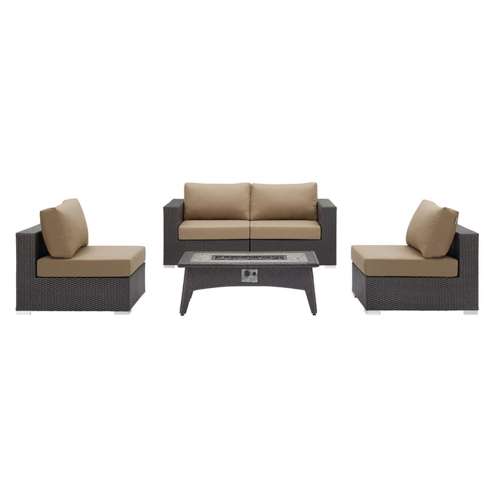 Convene 5 Piece Set Outdoor Patio with Fire Pit