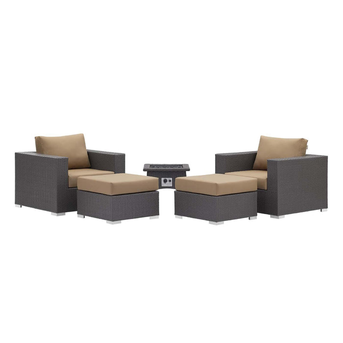 Convene 5 Piece Set Outdoor Patio with Fire Pit