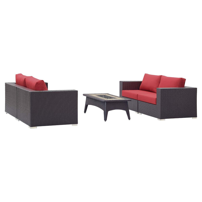 Convene 5 Piece Set Outdoor Patio with Fire Pit