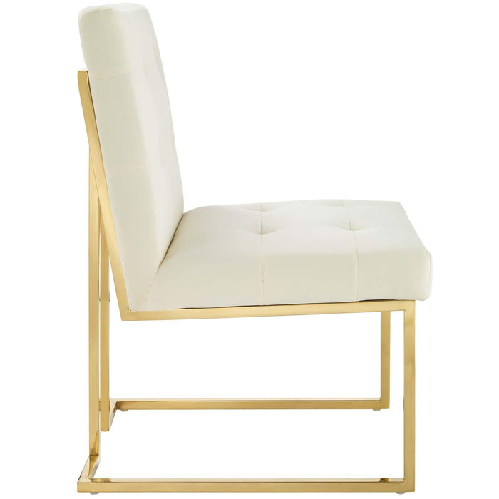 Privy Gold Stainless Steel Performance Velvet Dining Chair