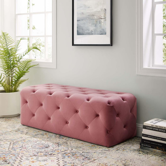 Amour 48" Tufted Button Entryway Performance Velvet Bench