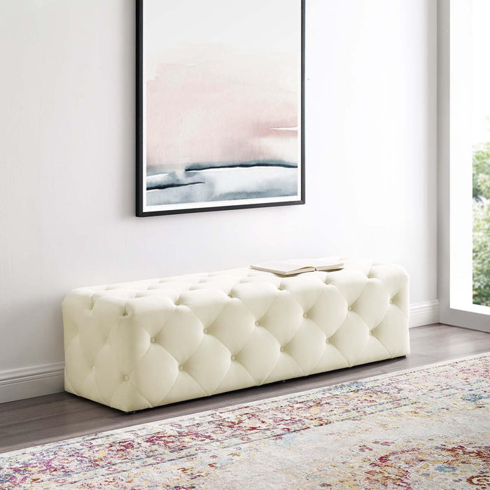 Amour 60" Tufted Button Entryway Performance Velvet Bench