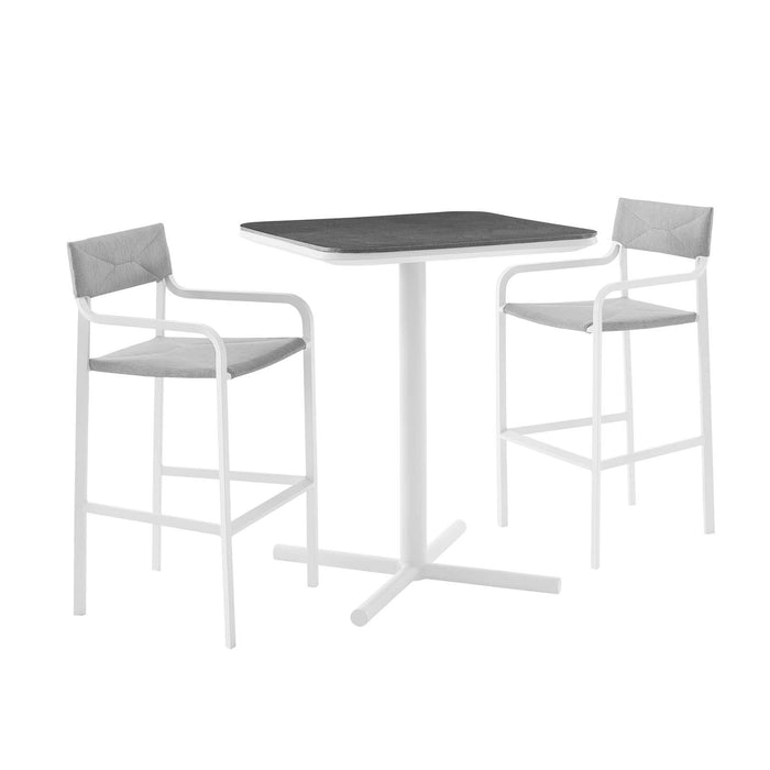 Raleigh 3 Piece Outdoor Patio Aluminum Bar Set image