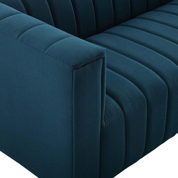 Reflection Channel Tufted Upholstered Fabric Sofa