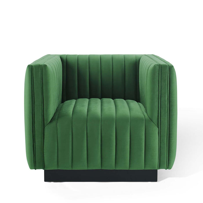 Conjure Channel Tufted Performance Velvet Accent Armchair