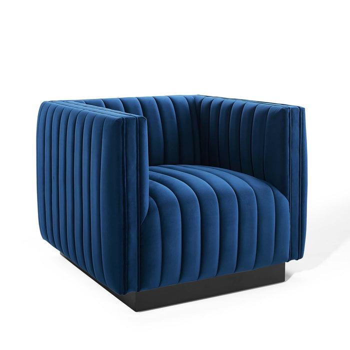 Conjure Channel Tufted Performance Velvet Accent Armchair