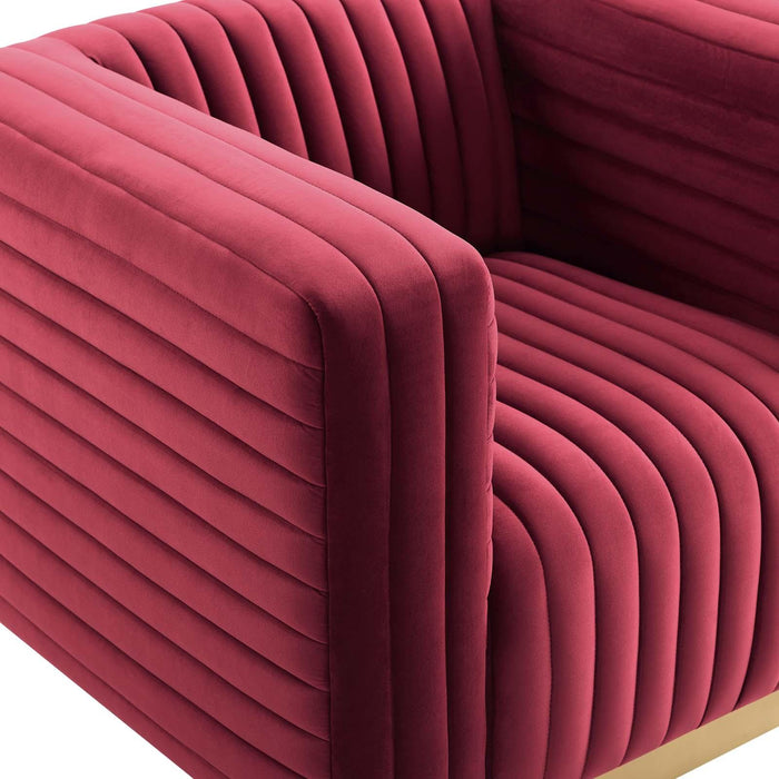 Charisma Channel Tufted Performance Velvet Accent Armchair