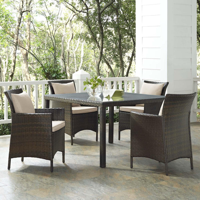 Conduit 5 Piece Outdoor Patio Wicker Rattan Set