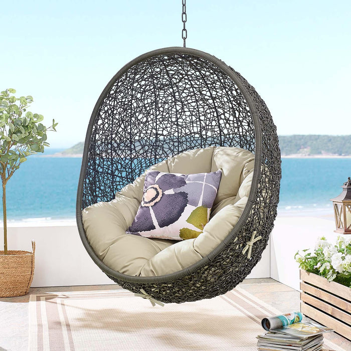 Hide Sunbrella� Fabric Swing Outdoor Patio Lounge Chair Without Stand