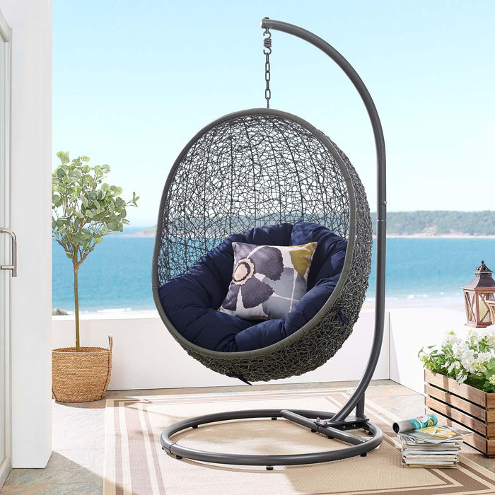 Hide Outdoor Patio Sunbrella� Swing Chair With Stand