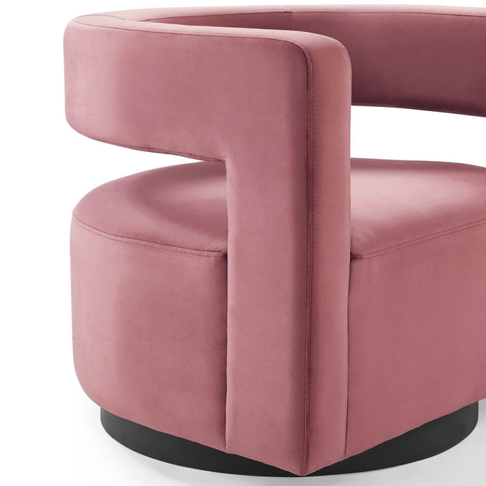 Spin Cutaway Performance Velvet Swivel Armchair