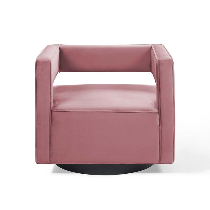 Booth Performance Velvet Swivel Armchair