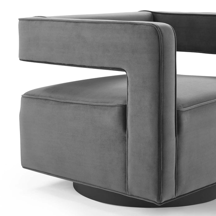 Booth Performance Velvet Swivel Armchair