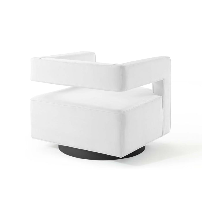 Booth Performance Velvet Swivel Armchair