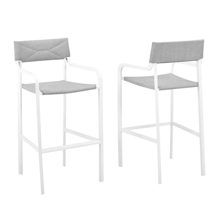 Raleigh Outdoor Patio Aluminum Bar Stool Set of 2 image