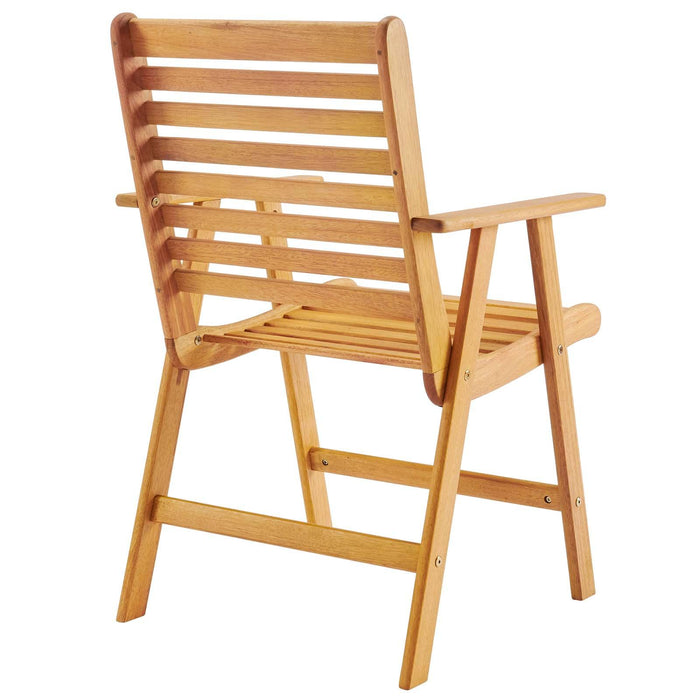 Hatteras Outdoor Patio Eucalyptus Wood Armchair Set of 2