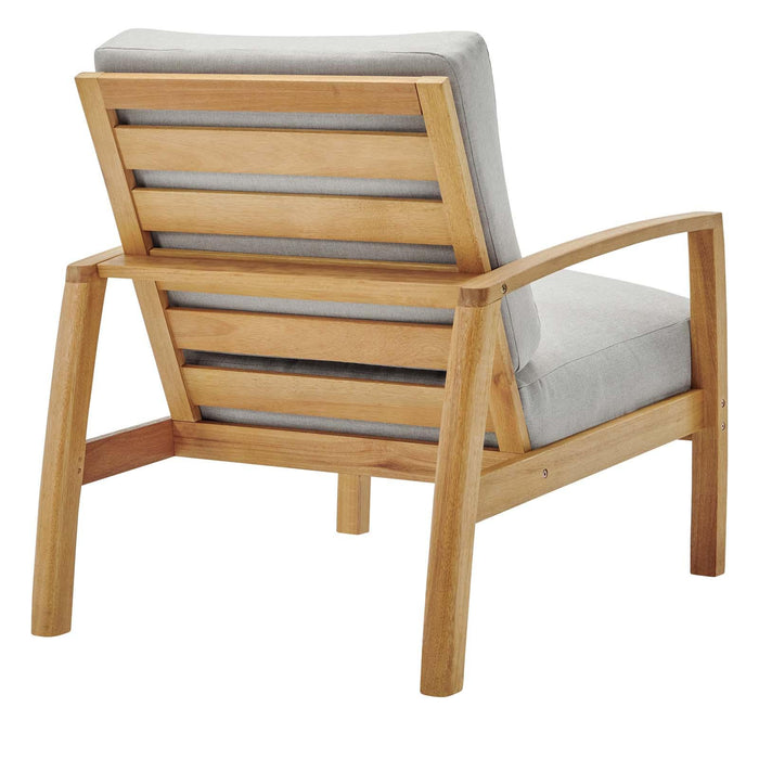 Orlean Outdoor Patio Eucalyptus Wood Lounge Armchair Set of 2