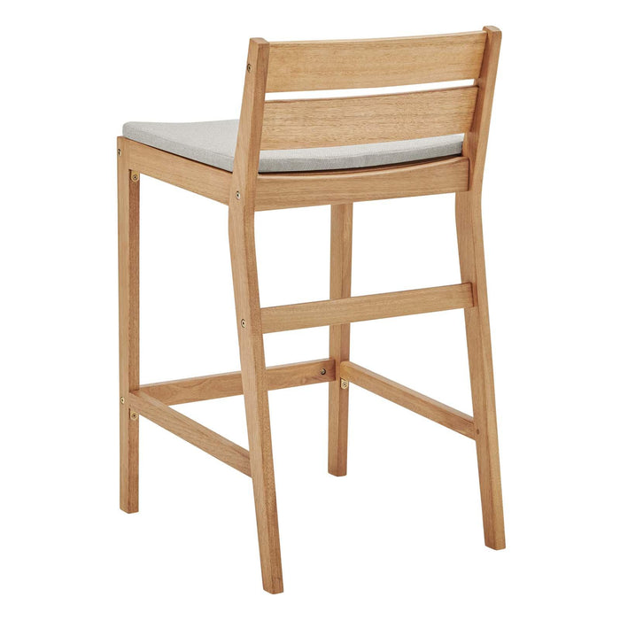 Riverlake Outdoor Patio Ash Wood Bar Stool Set of 2