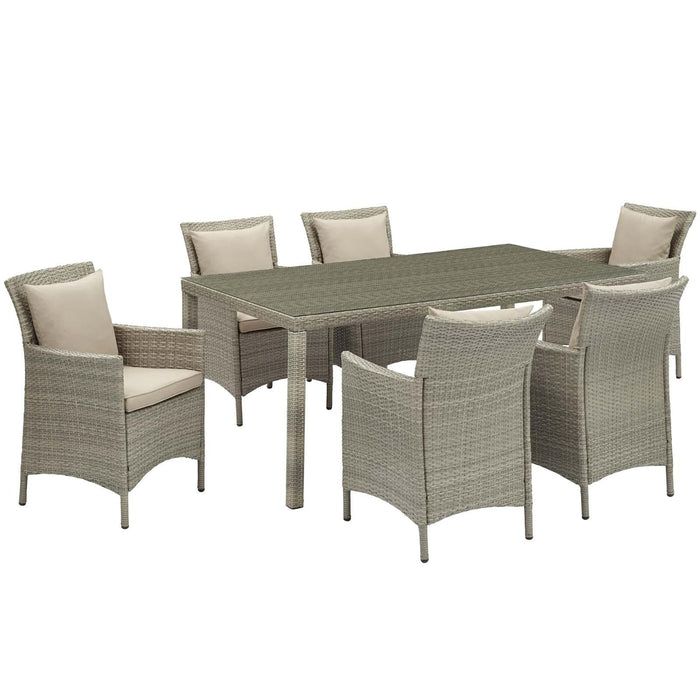 Conduit 7 Piece Outdoor Patio Wicker Rattan Dining Set image