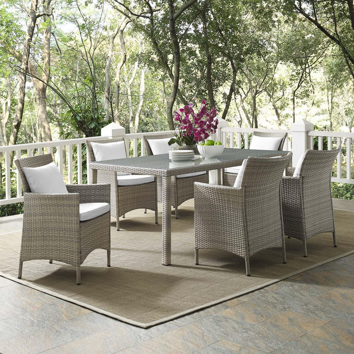 Conduit 7 Piece Outdoor Patio Wicker Rattan Dining Set