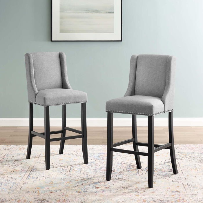 Baron Bar Stool Upholstered Fabric Set of 2