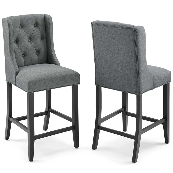 Baronet Counter Bar Stool Upholstered Fabric Set of 2