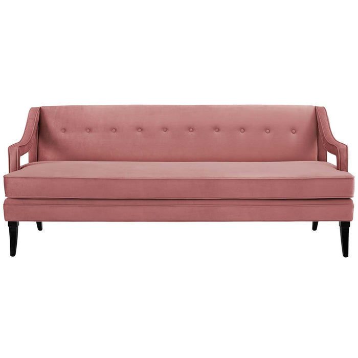 Concur Button Tufted Performance Velvet Sofa image